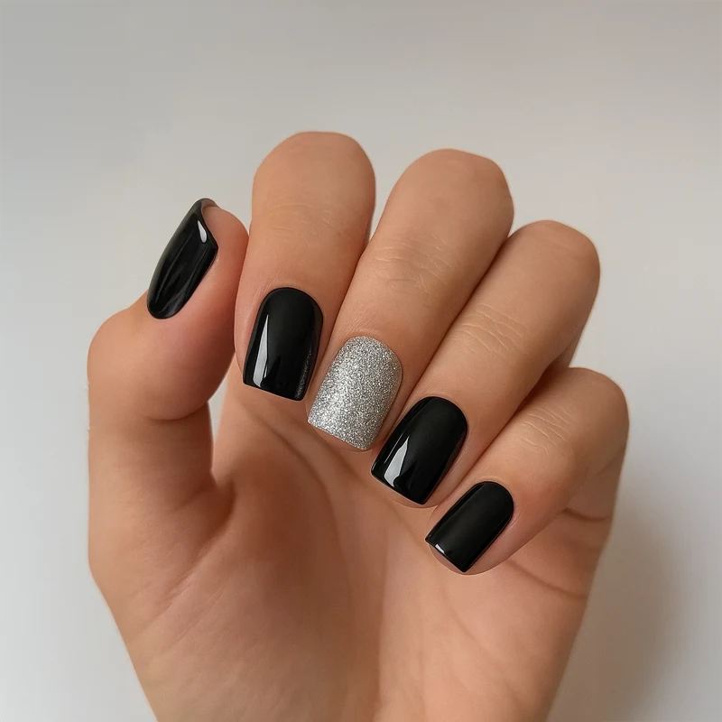Sticker Gel Black Glitter