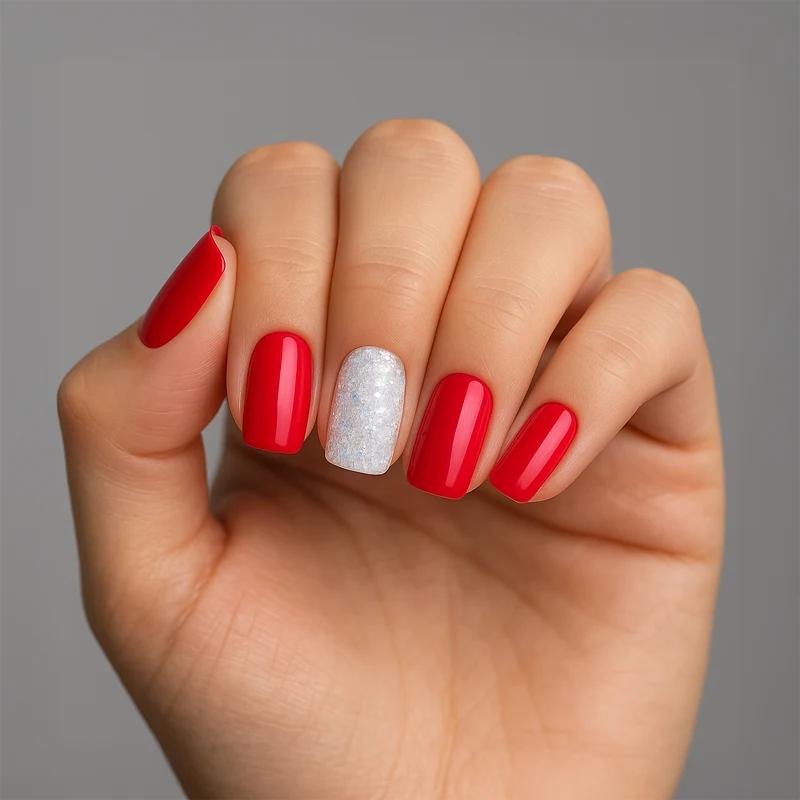 Sticker Gel Red Glitter